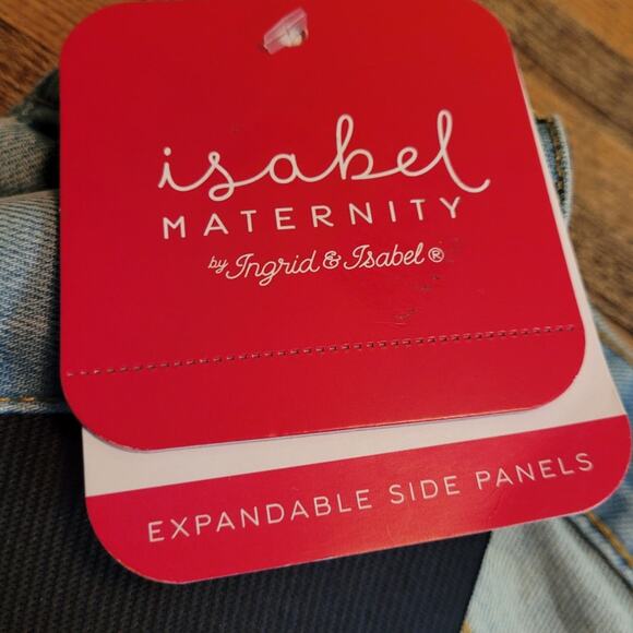 Isabel Maternity Denim Shorts - Sz 2 - Elastic Side Panels 4" Inseam Minimalist - Picture 7 of 8